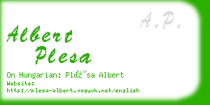 albert plesa business card